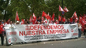 Los sindicatos se han manifesado frente a Paradores