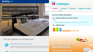 Booking.com, Bedsonline y Hotelopia