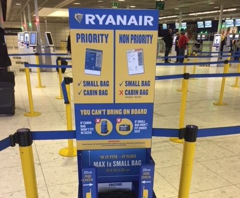 Ryanair: Sentencia sobre cobrar el equipaje de mano